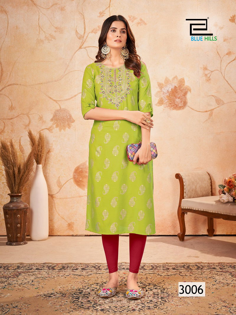 Blue Hills Classic Touch Vol 3 Rayon Printed Kurtis Wholesale Clothing Suppliers In India
